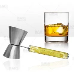 BarProducts.com Jigger With Printed Handle Design - Gold Grunge - .75oz X 1.25oz Jiggers And Inventory Control