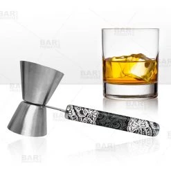 BarProducts.com Jigger With Printed Handle Design - Lace - .75oz X 1.25oz