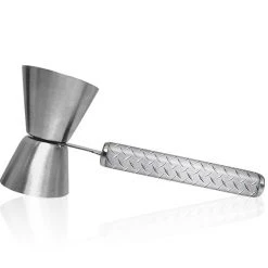 BarProducts.com Jiggers And Inventory Control Jigger With Printed Handle Design - Metal Plate - .75oz X 1.25oz