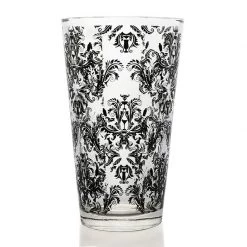 BarProducts.com BAR TOOLS BarConic® Glassware - Mixing Glass - Black Cocktail Themed Damask - 16 Ounce
