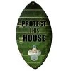 BarProducts Handcrafted Protect This House Football Shaped Wall Bottle Opener Woodshop Made In The USA