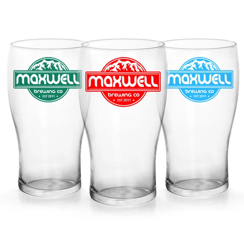 pub-glass-brewing-co-mtns-web-5.jpg BarProducts.com CUSTOMIZABLE - 20oz Imperial Pub Glass - Mountains