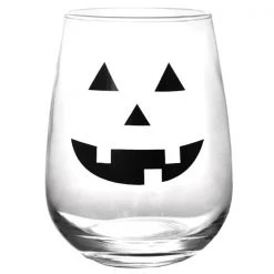BarProducts.com Halloween Jack O'Lantern Stemless Wine Glasses