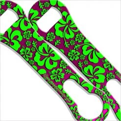 BarProducts.com BAR TOOLS V-Rod® Bottle Opener / Pour Spout Remover - Pink And Green Hawaiian