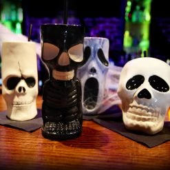 BarProducts.com Spooky Tiki Mugs Drinkware Package - Set Of 4 + FREE Mystery Tiki BAR SUPPLIES