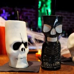 BarProducts.com Spooky Tiki Mugs Drinkware Package - Set Of 4 + FREE Mystery Tiki BAR SUPPLIES