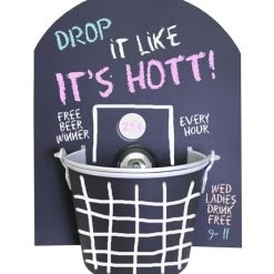 BarProducts Handcrafted QuarterBackBoard™ Tip Jar Chalk Backboard With Bell