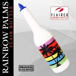 BarProducts.com BAR TOOLS Kolorcoat™ Flair Bottle - Rainbow Palms Design - 750ml