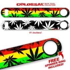 BarProducts.com Bartending Bottle Openers Kolorcoat™ 11" Long COLOSSAL™ Speed Bottle Opener – Rasta