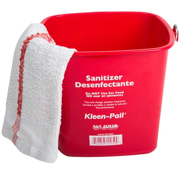 red-kleen-pails-sanitizing-solution-1_1.jpg BarProducts.com BAR SUPPLIES San Jamar® Kleen-Pails® Sanitation / Cleaning Buckets
