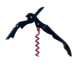 BarProducts.com BAR TOOLS BarConic® Double-Hinged Corkscrew - Matte Black With Red Worm
