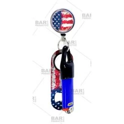 BarProducts.com Kolorcoat™ Mini Opener, Reel And Lighter Leash® Clug SET - U.S. Grunge Flag