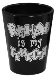 rehad-timeout-shot-glass-bs.jpg BarProducts.com Novelty Glassware Printed Black Shot Glasses - Funny Drinking Themes - 1.5 Ounce