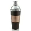 BarProducts.com 3 Piece Cocktail Shaker - Ribbed Espresso / Copper / Stainless Steel - 28 Ounce