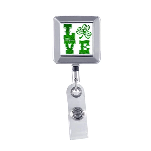 rkrz318-love-irish_1_1.jpg BarProducts.com LOVE Irish Series, Square ID Badge Reel