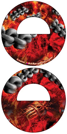 BarProducts.com HOME BAR & GIFTS Round Bottle Opener - Fire 'N' Chains