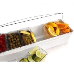BarProducts.com Roll Top Condiment Holder (Fruit Trays) With 1-Quart (6) Inserts BAR SUPPLIES 4 BarProducts.com Roll Top Condiment Holder (Fruit Trays) With 1-Quart (6) Inserts BAR SUPPLIES