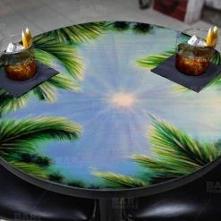 BarProducts.com Sky And Trees Round Wooden Table Top - Two Sizes Available Featured Artists