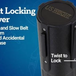 BarProducts.com BAR EQUIPMENT Retractable Belt Stanchion - Textured Black - Set Of 2