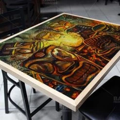 BarProducts.com Tiki Sacrifice 24" X 30" Wooden Table Top - Two Types Available Featured Artists