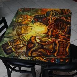 BarProducts.com Tiki Sacrifice 24" X 30" Wooden Table Top - Two Types Available Featured Artists