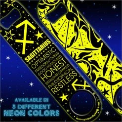 BarProducts.com Kolorcoat™ NEON Zodiac Speed Bottle Opener - SAGITTARIUS Bartending Bottle Openers