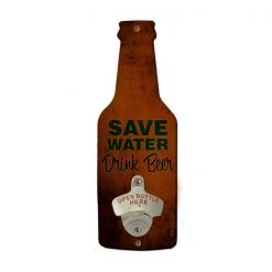 BarProducts.com "Save Water, Drink Beer" Beer Shaped Wall Bottle Opener BAR TOOLS