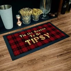 BarProducts.com SPECIAL COLLECTIONS Bar Service Mat - Tis The Season To Be Tipsy - 17.25" X 10"