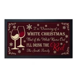 BarProducts.com Custom Printed Bar Service Mat - White Christmas - 17.25" X 10"