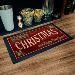 BarProducts.com Bar Service Mat - Merry Christmas - 17.25" X 10" SPECIAL COLLECTIONS