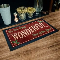 BarProducts.com Bar Service Mat - Wonderful Time Of The Year - 17.25" X 10" SPECIAL COLLECTIONS