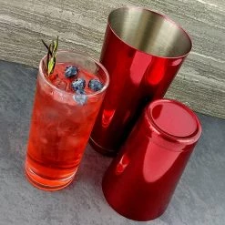 BarProducts.com BarConic® Cocktail Shaker Set - 28oz / 18oz Weighted Tins - Candy Red BAR TOOLS