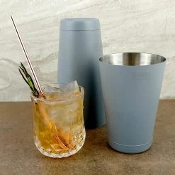 BarProducts.com BarConic® Cocktail Shaker Set - 28oz / 18oz Weighted Tins - Textured Shadow Gray BAR TOOLS