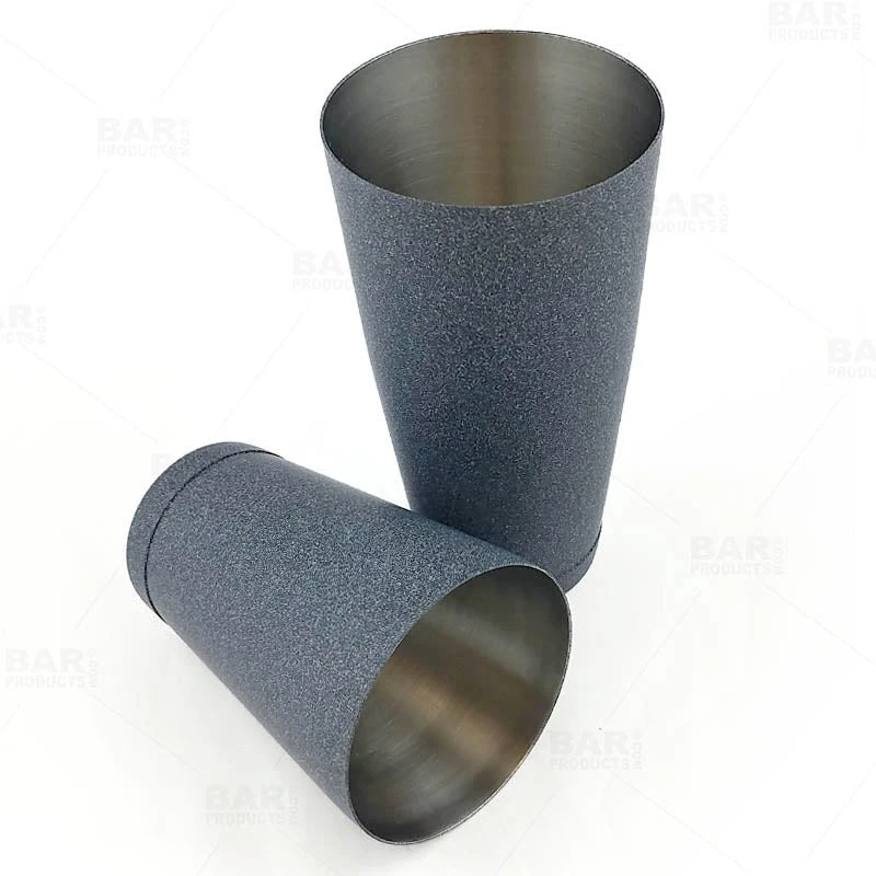 shaker-set-2p-stone-grey-bpc-1a.jpg BarProducts.com BarConic® Cocktail Shaker Set - 28oz / 18oz Weighted Tins - Weathered Iron BAR TOOLS