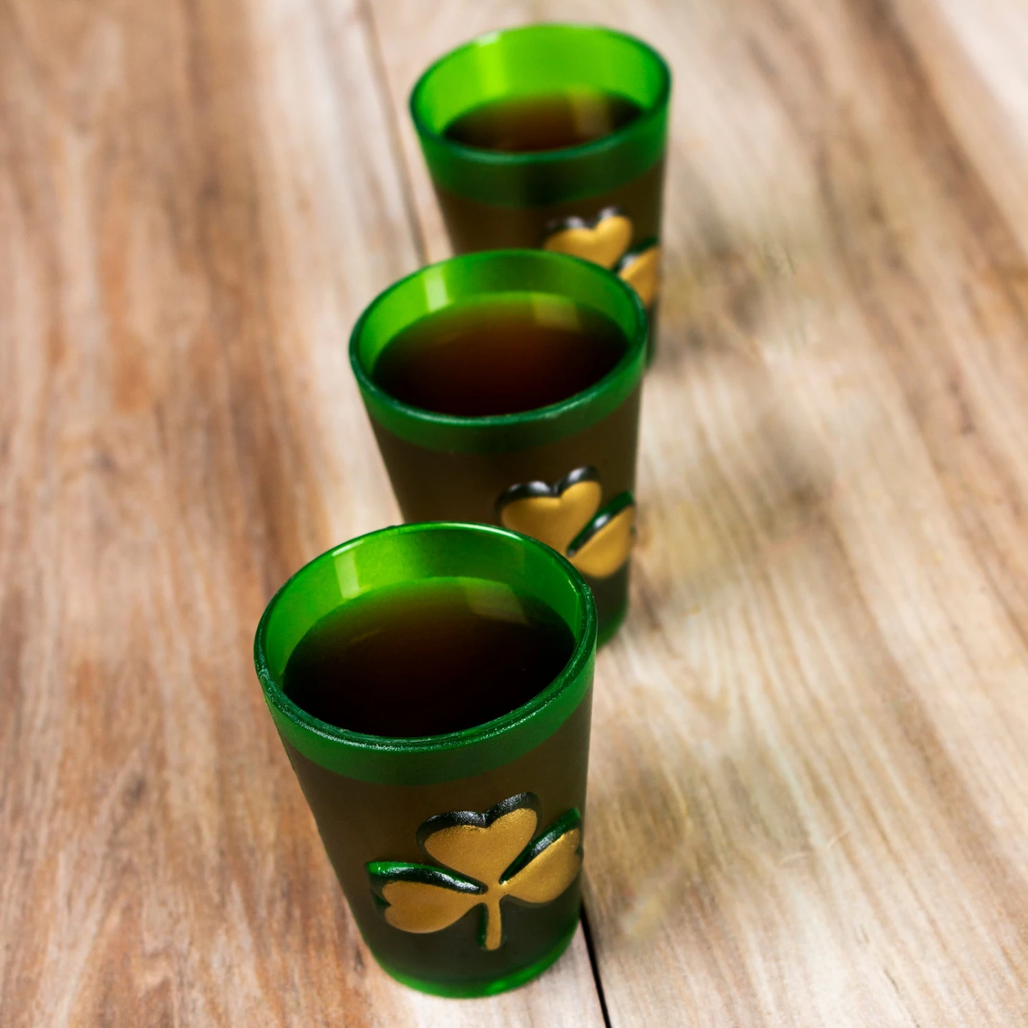 shamrock-shot-glass-scene2.jpg BarProducts.com Plastic Shamrock Shot Glasses - Set Of 3 SPECIAL COLLECTIONS