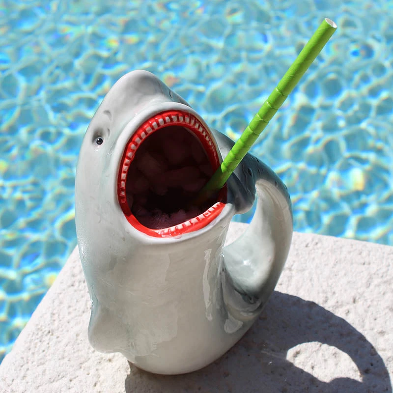 shark-tiki-mug-3-bpc1.jpg BarProducts.com BarConic® Tiki Drinkware - Shark Bite - 14 Oz.