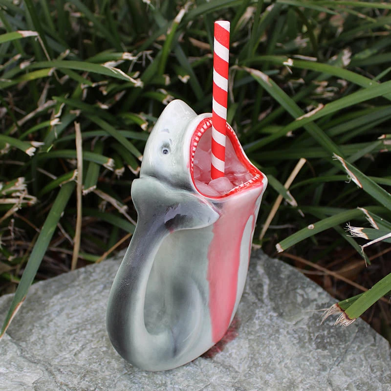 shark-tiki-mug-3-bpc2.jpg BarProducts.com BarConic® Tiki Drinkware - Shark Bite - 14 Oz.