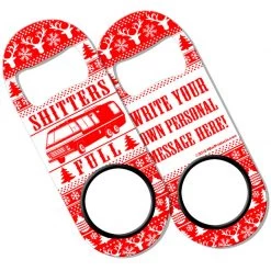 BarProducts.com CUSTOMIZABLE Add Your Message Mini Bottle Opener - Shitter's Full Bartending Bottle Openers