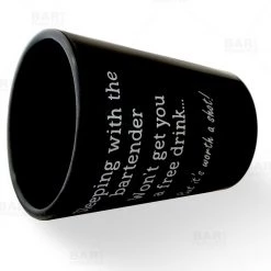 BarProducts.com BarConic® 1.75 Oz Black Shot Glass - Worth A Shot Novelty Shot Glasses