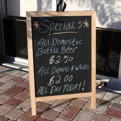 BarProducts Handcrafted A-Frame Sidewalk Chalkboard Sign – Double Sided