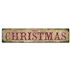 BarProducts.com Metal Bar Signs Metal Holiday Bar Sign - 5" X 25" - Merry Christmas