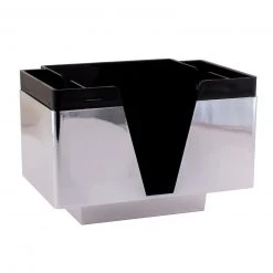 BarProducts.com NAPKIN BAR CADDY - 3 COMPARTMENT- BLACK/CHROME SPECIAL COLLECTIONS
