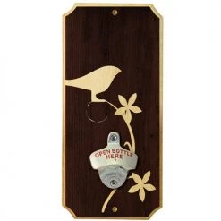 BarProducts Handcrafted Simple Bird - Wall Mounted Wood Plaque Bottle Opener