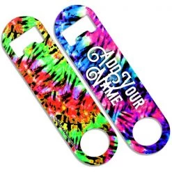 BarProducts.com CUSTOMIZABLE Skinny Mini Bottle Opener - Tie Dye Bartending Bottle Openers