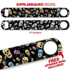 BarProducts.com Kolorcoat™ 11 Inch Long COLOSSAL™ Speed Bottle Opener - Skulls