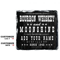 BarProducts.com BAR SUPPLIES CUSTOMIZABLE Rock Slate Coaster - Bourbon Whiskey And Moonshine