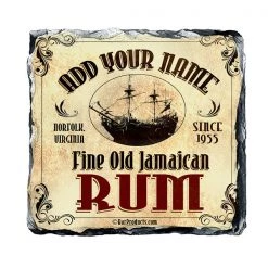 BarProducts.com CUSTOMIZABLE Rock Slate Coaster - Rum Themed BAR SUPPLIES 6 BarProducts.com CUSTOMIZABLE Rock Slate Coaster - Rum Themed BAR SUPPLIES