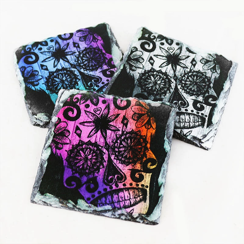slate-coaster-sugar-skulls-main-web1.jpg BarProducts.com Rock Slate Coasters - Sugar Skulls - Design Options