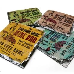 Bar Products CUSTOMIZABLE Rock Slate Coaster - Wine Bar Themed BAR SUPPLIES