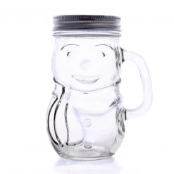 BarProducts.com BarConic® Snowman Mason Jar W/handle - 16 Ounce